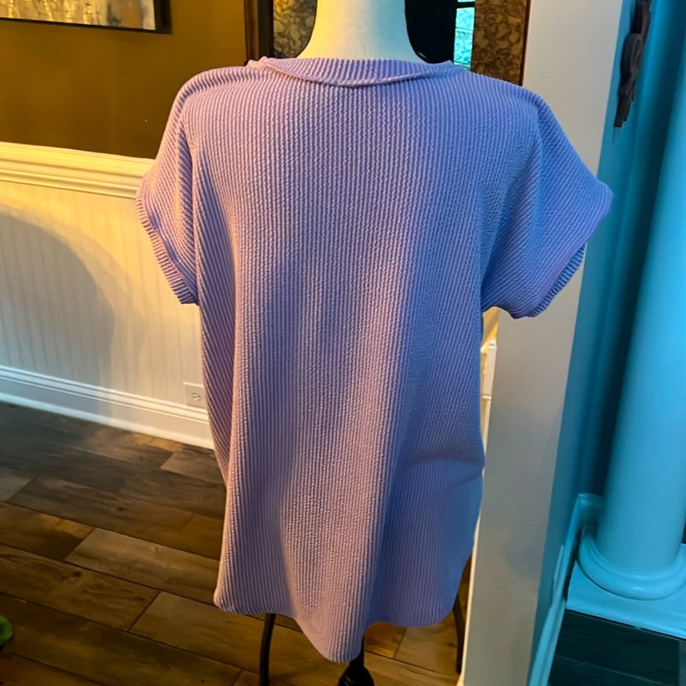 Heimish Ribbed Knit Lavender top, size Large - Picture 2 of 6